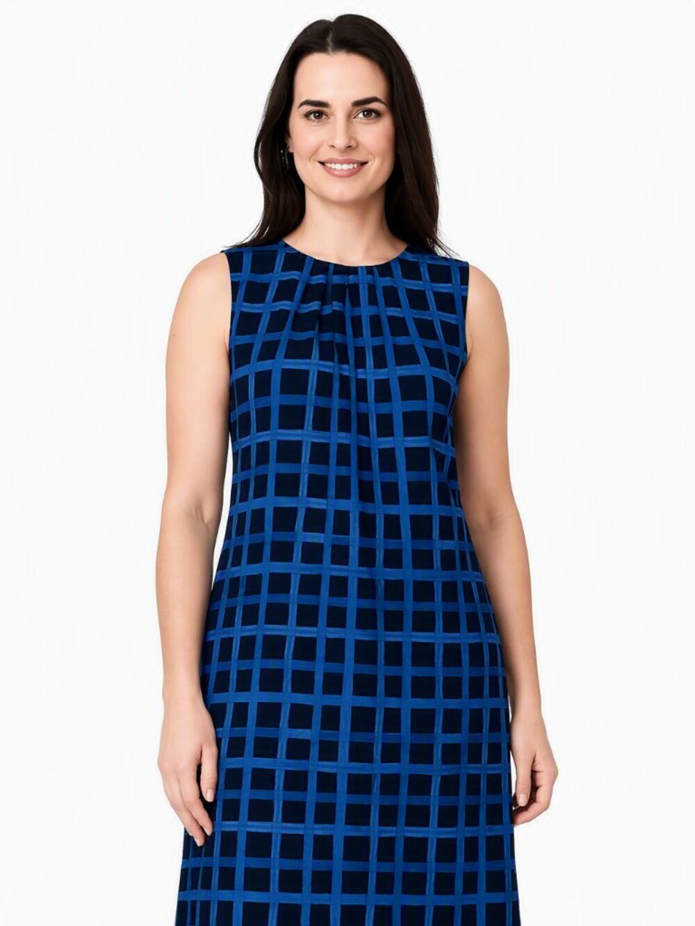 Michael Michael Kors Blue & Black Geometric Print Sleeveless Dress | Size M
